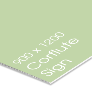 A sample of 900 x 1200 corflute sign