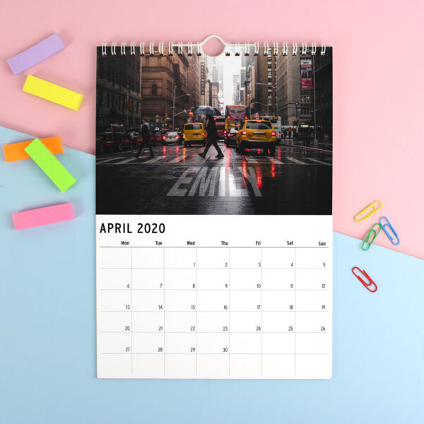 A4 calendar with NYC photo printed