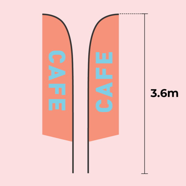 3.6m high double sided large blade flags