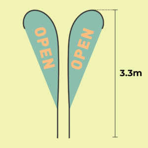3.3m high double sided large tear drop flags